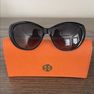 Tory Burch Black Sunglasses with Orange Case
